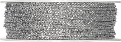 Produktbild von Silberkordel 2mm 50m für festliche Deko, Tischgestecke, Blumendeko, Jubiläum, Weihnachten, DIY
