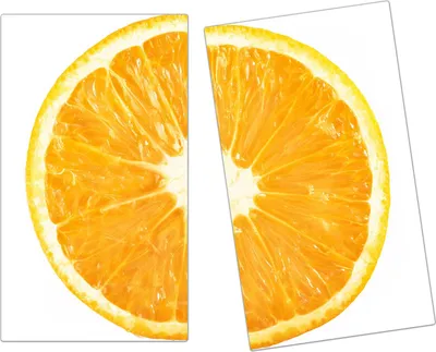 Produktbild von Spritzschutz Herdabdeckplatte Schneidebrett aus Glas Orangenscheibe 2-Teilig (60x52cm)