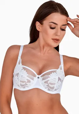 Produktbild von GAIA Damen Soft BH Nike – Eleganter Spitzen-BH ohne Schale für natürlichen Halt & Form – Ideal für tiefe Ausschnitte – Modell S9 - Weiß E75