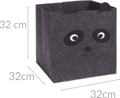 Obrázek produktu pro Antracitový úložný box na hračky CUTIES, 32 x 32 x 32 cm