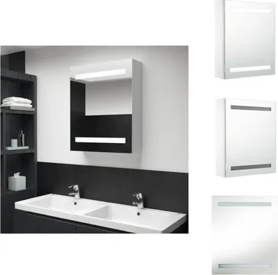 Image de vidaXL Armoire à miroir LED 50x13,5x60 cm - lavabos de salle de bains