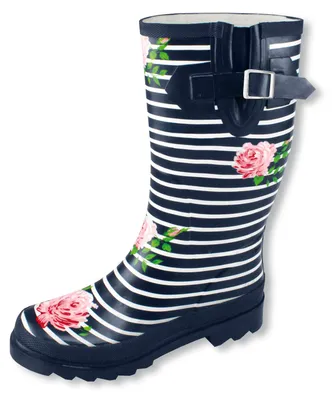 Produktbild von Beck Damen Gummistiefel Regenstiefel Stiefel Stripes, Farbe:Blau, Schuhgröße:EUR 38, Artikel:834 Stripes