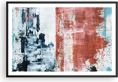 Produktbild von Gerahmtes Poster - Schwarzer Rahmen - Abstraktion Marine Rot - 91,5x61 cm - Wand Bild - Wanddeko - Wandbilder - Kunstposter - Wandposter - Bilderrahmen - Bilder - Kunstdruck - P2BAA91x61-4883