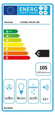 Immagine prodotto di Cappa inclinata decorativa 90cm 615m3/h nera Electrolux LFV439K