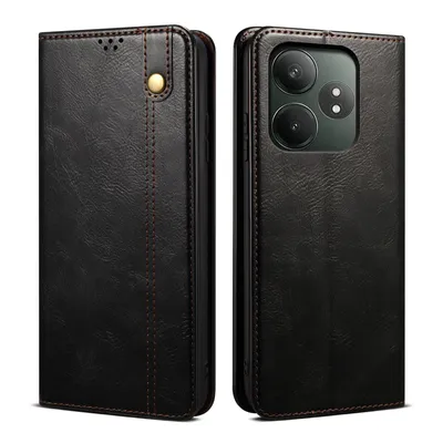 Produktbild von Hülle für Realme GT 6T /Realme GT 6 Leder Brieftasche Schutzhülle mit Standfunktion Schwarz