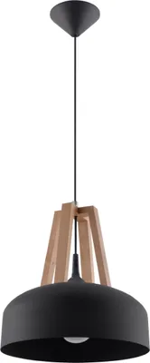 Obrázok produktu pre ZÁVESNÁ LAMPY SATURA 1 E27 čierna-drevo LUMILO