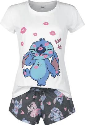 Produktbild von Lilo & Stitch Schlafanzug Damen Kiss Kiss multicolor S