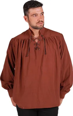 Produktbild von T3163-1300-XXL braun Herren Piraten-Mittelalter Shirt Gr.XXL=60