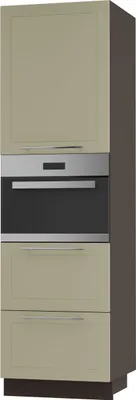 Produktbild von Backofenschrank KVANTUM Teilauszug 60cm Korpus- & Frontfarbe wählbar (Q-D14/RU/2M/356),vanille matt,lava