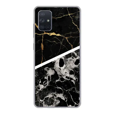Produktbild von MuchoWow® Handyhülle Schutzhülle Hülle für Samsung Galaxy A71 Marmor - Gold - Luxus Silikon Softcase Handy Hülle - Kartenbesitzer