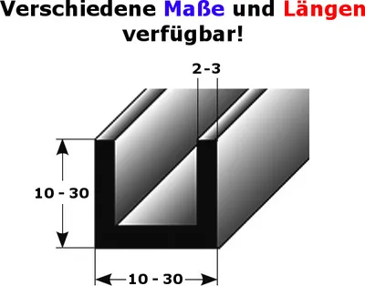 Produktbild von U-Profil "Belmonte" als Montageprofil / Bauprofil, aus Aluminium-2000-10 mm