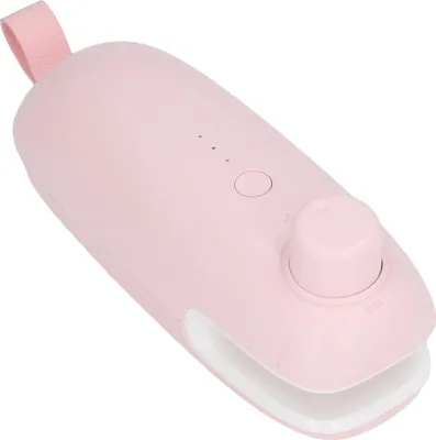 Imagen del producto de Sellador de bolsas térmico, con carga USB, cortador y máquina de sellado para un mejor almacenamiento, color rosa