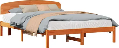 Produktbild von vidaXL Bettrahmen Wachsbraun 150 x 200 cm Massives Kiefernholz