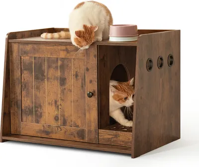 Produktbild von Mondeer Katzenschrank Katzentoilette mit abnehmbare Sandsieb 76,5 x 55 x 48,5 cm Braun