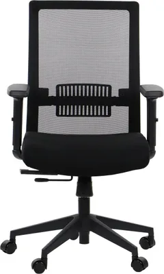Image de Chaise de bureau ergonomique pivotante RIVERTON M/L, accoudoirs réglables, dossier en résille, assise coulissante (avant-arrière), noir