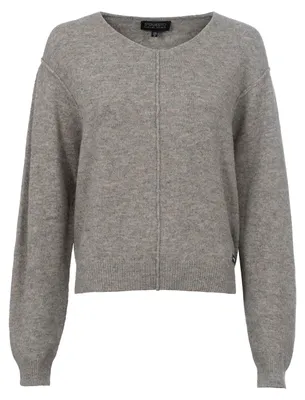 Produktbild von Schlichter Strickpullover mit V-Ausschnitt und Teilungsnaht in der vorderen Mitte