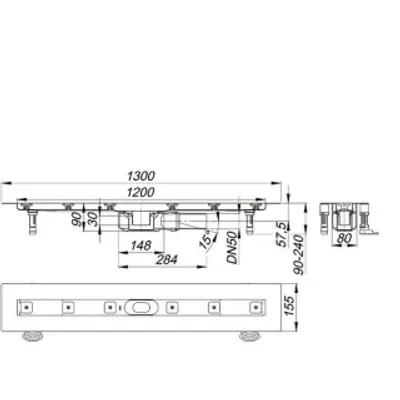 Produktbild von Dallmer Duschrinne CeraLine Plan F 1200mm, DN50