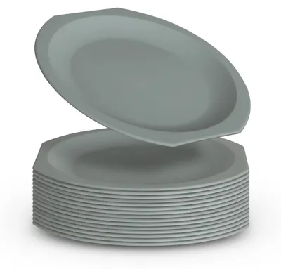 Produktbild von 16er Pack Plastikteller Mehrweg Bruchfester PP Kunststoff - BPA Frei - Spülmaschinenfest ( Ø23cm / Grün ) Party Teller Kinder Camping Picknick
