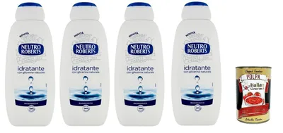 Produktbild von Neutro Roberts Bagnodoccia Idratante,Duschgel mit Natürlichem Glycerin - Duschgel Hilft, die Haut mit Feuchtigkeit zu versorgen und zu reinigen 4x 450ml + Italian Gourmet polpa 400g