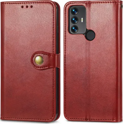 Produktbild von Mobigear Snap Button  TCL 30 SE Hülle Klapphülle Geldbörse - Rot
