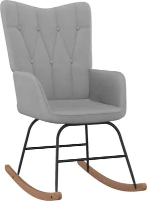 Image de The Living Store fauteuil à bascule gris clair tissu