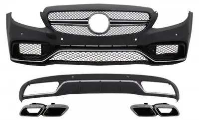 Produktbild von Frontstoßstange Diffusor Tipps Chrom für Mercedes C W205 S205 2014-2018 C63 Look.