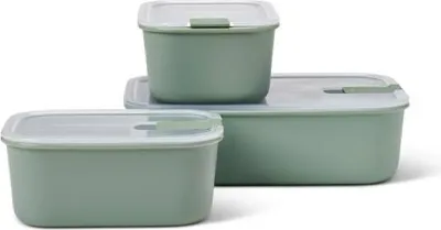 Produktbild von Mepal – Frischhaltedosen set 3-teilig EasyClip – Schüssel mit Deckel & Klickverschluss – Geeignet für Mikrowelle, Dampfgarer, Kühl- und Gefrierschrank – 2 x 700 ml + 1500 ml – Nordic sage