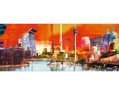 Produktbild von Glasbild Düsseldorf Wahrzeichen VI GLA2044 125x50 cm