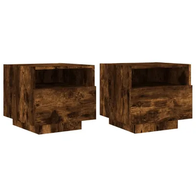 Obrázek produktu pro Noční stolky s LED osvětlením 2 ks kouřový dub 40 x 39 x 37 cm