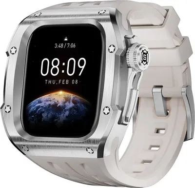 Produktbild von Für Apple Watch Series 10 46mm Hochwertiges Silikon Arm Band mit Metall Gehäuse
