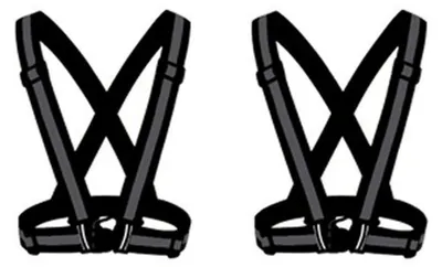 Immagine prodotto di Gilet riflettenti, set da 2, per corsa, ciclismo, attività all'aperto, colore nero, taglia unica