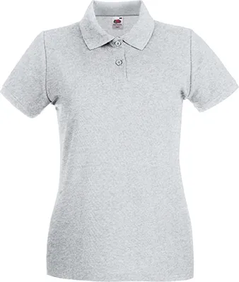 Produktbild von Fruit of the Loom - Lady-Fit Premium Polo - Heather Grey - M