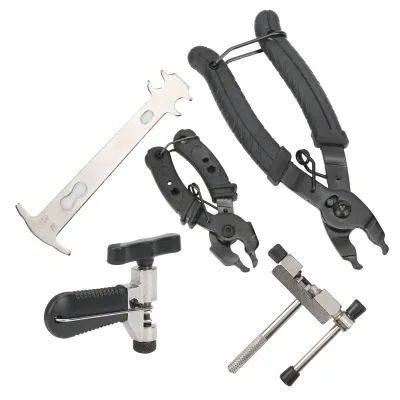 Imagen del producto de Alicates para cadena de bicicleta, cortador de cadena, extractor de cadena de bicicleta, herramienta para eslabones de cadena, comprobador de cadena de bicicleta, kit de herramientas para reparación de cadena de bicicleta