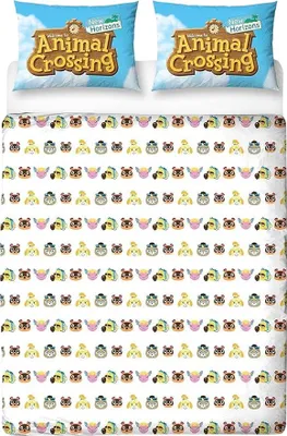 Immagine prodotto di Animal Crossing - Biancheria da letto per la spiaggia, reversibile (confezione da 2) TC108 (letto matrimoniale) (Colorato)