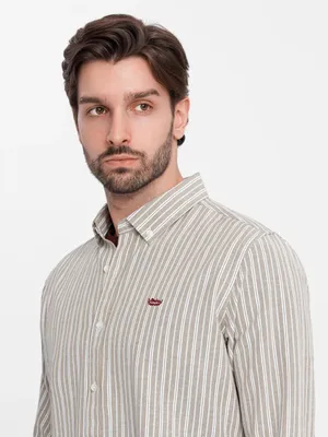Produktbild von Ombre Clothing Langarmhemd für Männer Obouto beige S