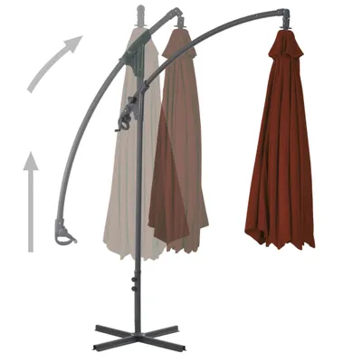 Immagine prodotto di vidaXL Ombrellone semaforo con palo in acciaio 250x250 cm terracotta
