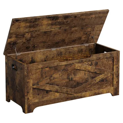 Zdjęcie produktu dla Ławka na buty z schowkiem, ławka z płyty MDF, 100 cm, wzór „Retro-Diamant” do przedpokoju, salonu i sypialni