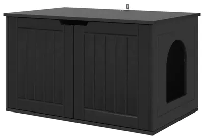 Obrázek produktu pro vidaXL Domeček pro kočky černý 85 x 55 x 50,5 cm materiál na bázi dřeva