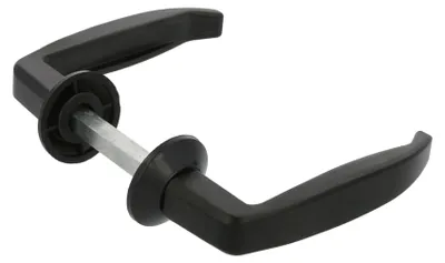 Produktbild von Amig Aluminium-Türgriffset, 105 x 45 mm, für Innen- und Außentüren, Schwarz