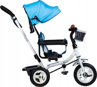 Produktbild von ECOTOYS Kinderdreirad mit drehbarem Sitz, Gummireifen, Sonnendach