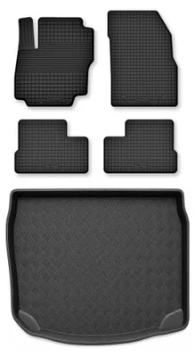 Imagen del producto de Alfombrillas de goma + bandeja de maletero para Nissan Leaf II desde 2017 – juego de 5 piezas, , a medida – Wielganizator Semi-Universal