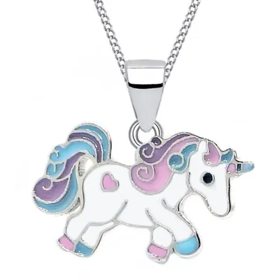 Einhorn Kinderkette I Magische Pferdewelt Echtschmuck 38cm

