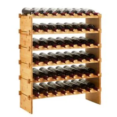 Produktbild von Weinregal Holz Weinständer für 48 Flaschen 6-stöckiger Stapelbarer Flaschenregal Flaschenregal Weinflaschenhalter modulares Regal