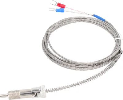 Image de Thermocouple 0?400��� Sonde de température de type K Ressort de compression Filet M12 2m / 6.56ft