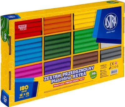 Immagine prodotto di Set di argilla da modellare per l'asilo 180 pezzi. 12 colori Astra