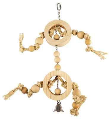 Productafbeelding van Duvo+ Houten Ringen Met Sisaltouw & Kralen
