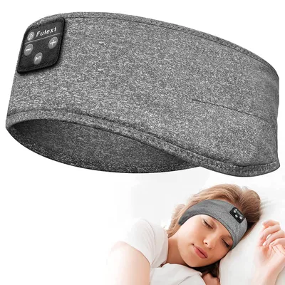 Produktbild von Schlafkopfhörer, Bluetooth-Kopfhörer mit Stirnband, personalisierte Weihnachtsgeschenke, Schlafmaske mit Kopfhörern, coole Gadgets für Männer und Frauen, Sport, Seitenschläfer, hellgrau
