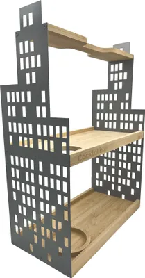 Produktbild von UNUS Etagere 2 Etagen Cocktailbar mit Griff Serviertablett Holz und Metall