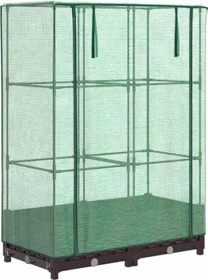 Image de vidaXL Lit surélevé avec serre aspect rotin 80x40x123 cm