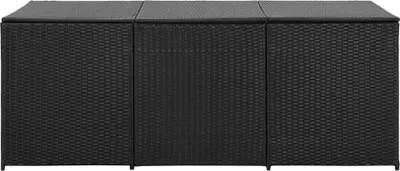 Produktbild von vidaXL Gartenbox Poly Rattan 180x90x70 cm Schwarz